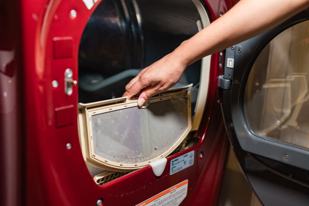 Dryer Maintenance Cleaning The Lint Trap Housing